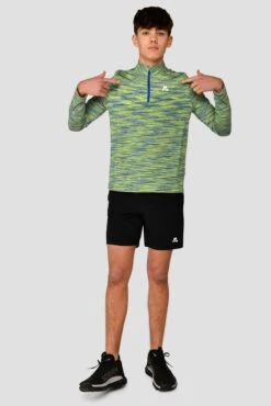 Junior Trail 2.0 1/4 Zip - Neon Blue/Lime -Cheap Unisex Activewear Store TRAIL 2.0 1 4 ZIP NEON BLUE AZURE BLUE LIME FROST front
