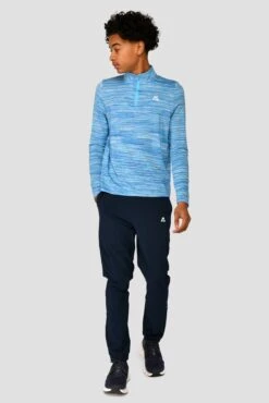 Junior Trail 2.0 1/4 Zip - Neon Blue/Sky -Cheap Unisex Activewear Store TRAIL 2.0 1 4 ZIP NEON BLUE NEON SKY WHITE front