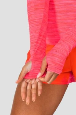 Women's Trail 2.0 1/4 Zip - Neon Pink/Red -Cheap Unisex Activewear Store TRAIL 2.0 1 4 ZIP NEON PINK MAGENTA PINK PUNCH SHOCKING PINK FIESTA RED LOGO SLEEVEDETAIL