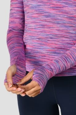 Women's Trail 2.0 1/4 Zip - Purple/Pink -Cheap Unisex Activewear Store TRAIL 2.0 1 4 ZIP THISTLE ROYAL PURPLE VIVID VIOLET NEON PINK SLEEVEDETAIL
