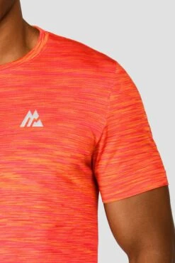 Trail Seamless T-Shirt - Fiery Orange/Hot Pink/Hibiscus -Cheap Unisex Activewear Store TRAIL SEAMLESS TEE FIERY ORANGE HOT PINK HIBISCUS logo