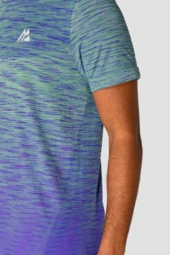 Trail Seamless T-Shirt - Green/Purple -Cheap Unisex Activewear Store TRAIL SEAMLESS TEE MOUNTAIN MEADOW PURPLE seamless detail