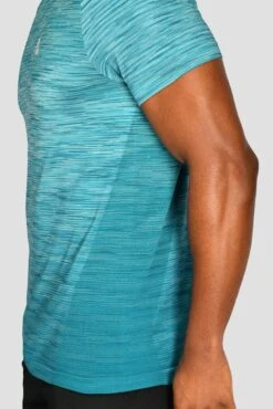 Trail Seamless T-Shirt - Neon Blue/Maya Blue -Cheap Unisex Activewear Store TRAIL SEAMLESS TEE NEON BLUE MAYA BLUE Seamless detail