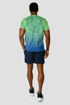 Trail Seamless T-Shirt - OG Neon/Cobalt Blue -Cheap Unisex Activewear Store TRAIL SEAMLESS TEE OG NEON COBALT back