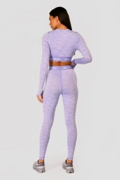 Trail Icon Long Sleeve Crop Top - Lilac Multi -Cheap Unisex Activewear Store TRAILICONLSCROP LILACBLOOM MAGNOLIA PEARLYHEATHER AMETHYST back