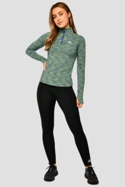 Trail 2.0 1/4 Zip - Green/Blue Multi -Cheap Unisex Activewear Store Trail 1 4 Zip BLUE GREEN CAPRI Full Front