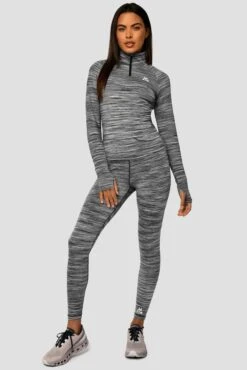 Trail 2.0 1/4 Zip - Black/Grey Multi -Cheap Unisex Activewear Store Trail 1 4 Zip GREY BLACK WHITE Full Front