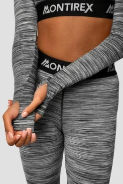Trail Icon Long Sleeve Crop - Black/Grey Multi -Cheap Unisex Activewear Store Trail Icon LS Crop GREY BLACK WHITE Sleeve detail
