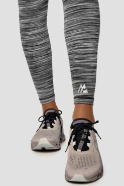 Trail Icon Legging - Black/Grey Multi -Cheap Unisex Activewear Store Trail Icon Legging GREY BLACK WHITE Logo detail