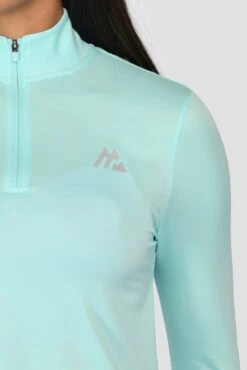 Women's Vital 1/4 Zip - Arctic Blue -Cheap Unisex Activewear Store VITAL 1 4 ZIP ARCTIC BLUE logo detail